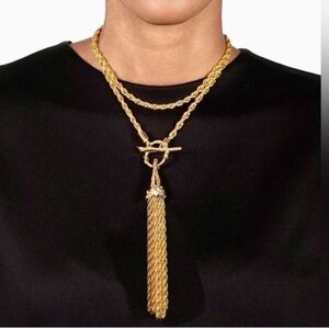 ALEXIS BITTAR • Brut Molten Gold Long Tassel Necklace